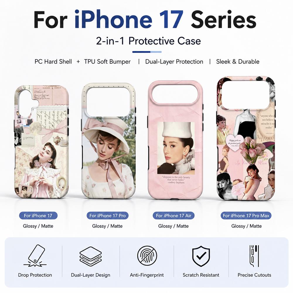 Phone Cases H&M - A-Audrey H-Hepburn Telefoonhoesje Filmmateriaal 2-in-1 Hoesje